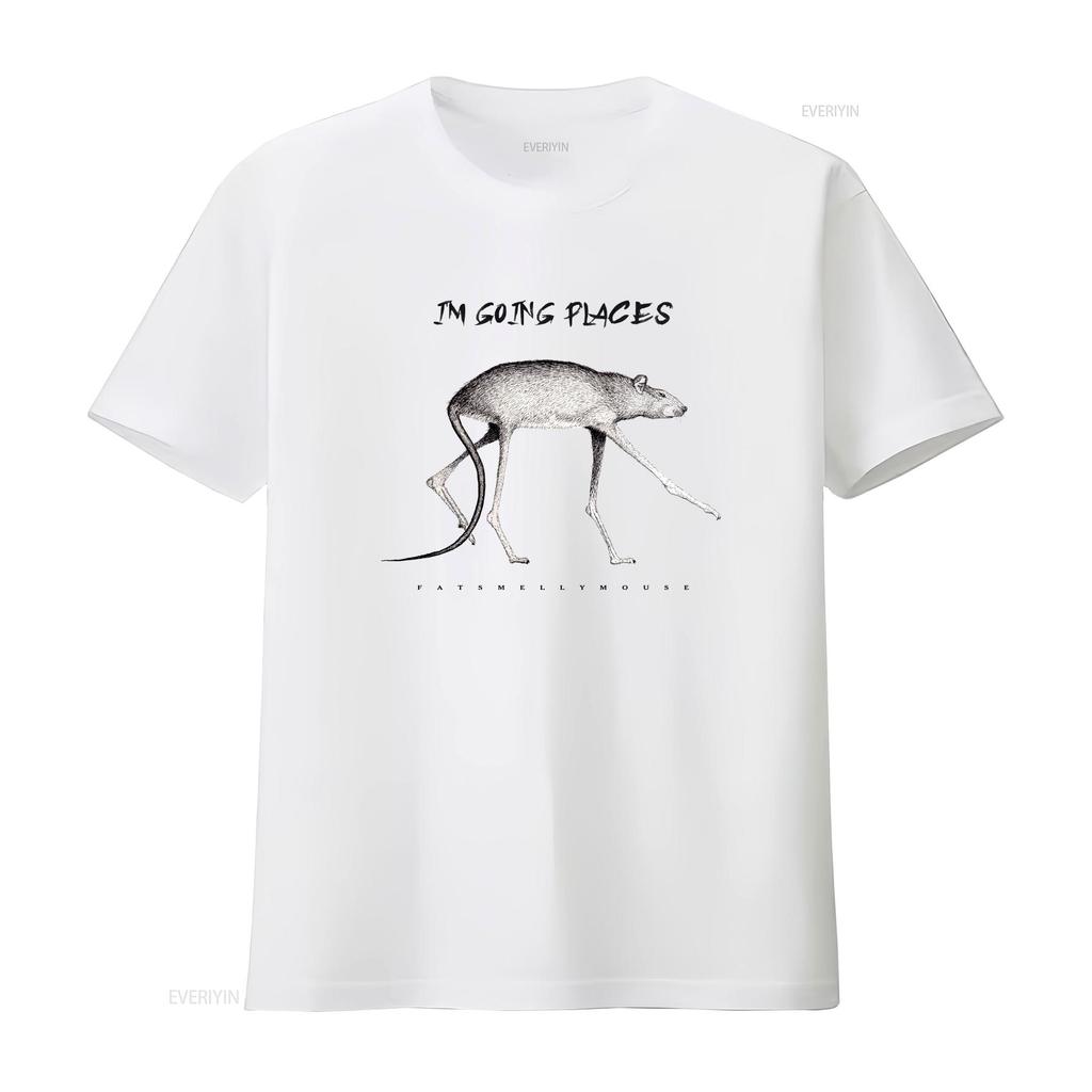 Jdu na místa krysa Tričko unisex streetwear móda umělecká dlouhonohá myš náčrt vintage Prané Pohodlné Trochu