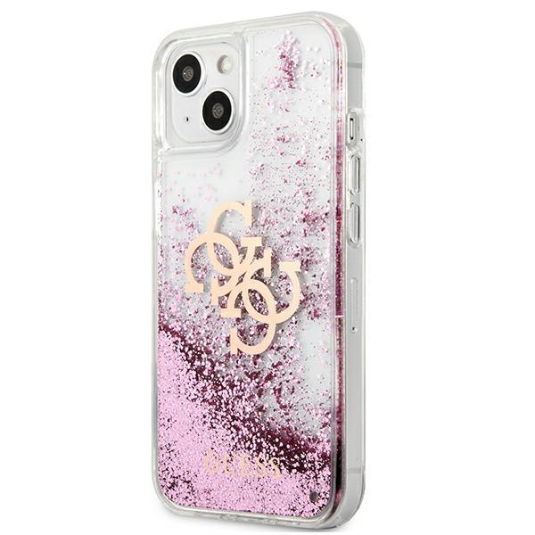 Guess Guhcp13Slg4Gpi iPhone 13 Mini 5,4Růžový/Pink Pevný obal 4G Velký tekutý třpyt