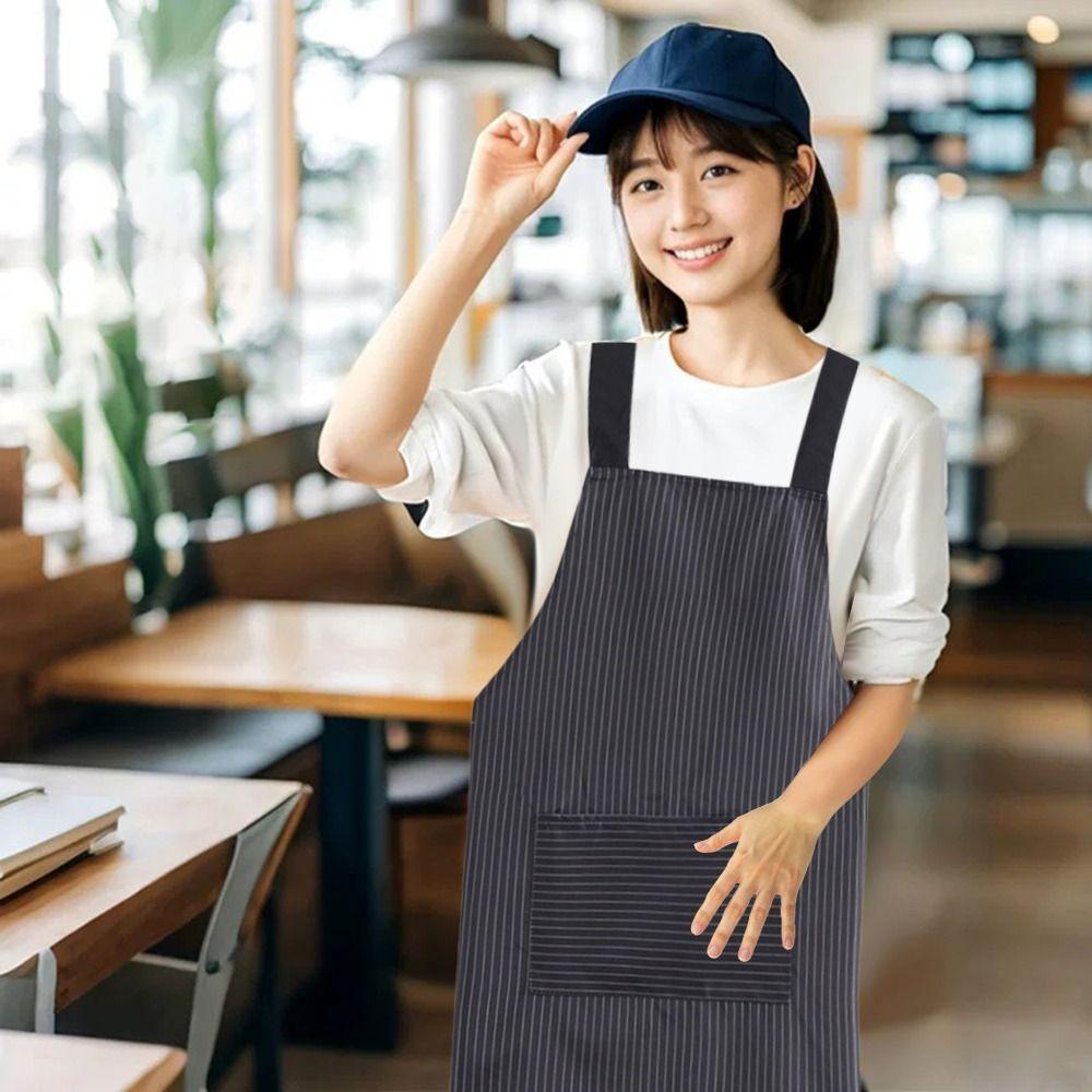 Striped Style Cooking Baking Bibs Anti-fouling Restaurant Uniform Portable Kitchen Apron  Universal
