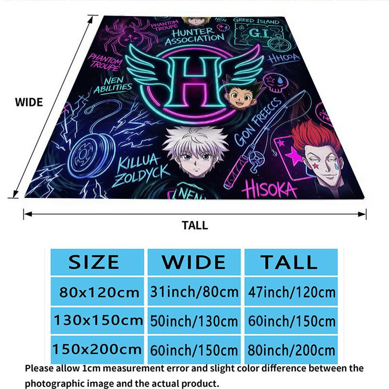 1PC Hunter X Hunter Patterned Flannel Blanket Suitable For All Seasons For Home Decor Warmth And Comfort Gifts Holiday Present