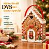 Reusable Holiday Gift Packaging Christmas House Box with Handle, 3D Gingerbread/Santa Claus/Tree/Snowflake Candy Snack Containers for Parties