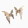 Super Fairy Butterfly Love Flower Pink Opal Earrings Women's New Full Diamond Butterfly Stud Earrings Temperament Light Luxury Earrings