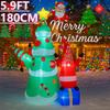 5.9FT LED Lit Inflatable Xmas Yard Decoration Christma Tree Gnome Set Outdoor Lawn Garden Supplies Home Decor Ornaments Toy Gift