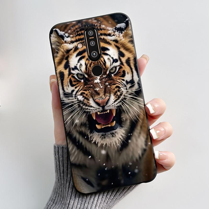 Case For Nokia 8.1 Plus/Nokia X71 Phone Casing Vast Grasslands With Beautiful WildFlowers Pattern Soft Black Anti-Scratch Case