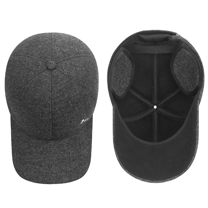 Winter Middle-Aged and Elderly Dad Warm Duck Tongue Cotton Cap Ear Protection Velvet Thick Riding Baseball Cap