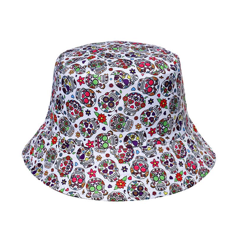 Unisex Flower Smiley Face Print Fisherman Cap Sun Hat New Summer Style