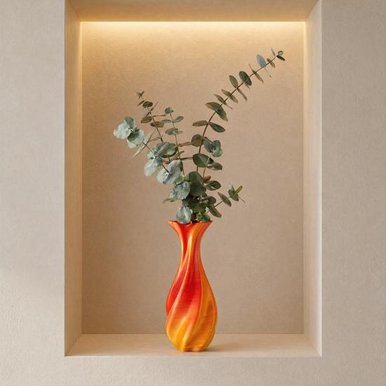 3D Printed Vase, Twisted Flower Vase, Minimalist Flower Arrangement Holders, Elegant Home Decor for Living Room Bedroom Study Table Display