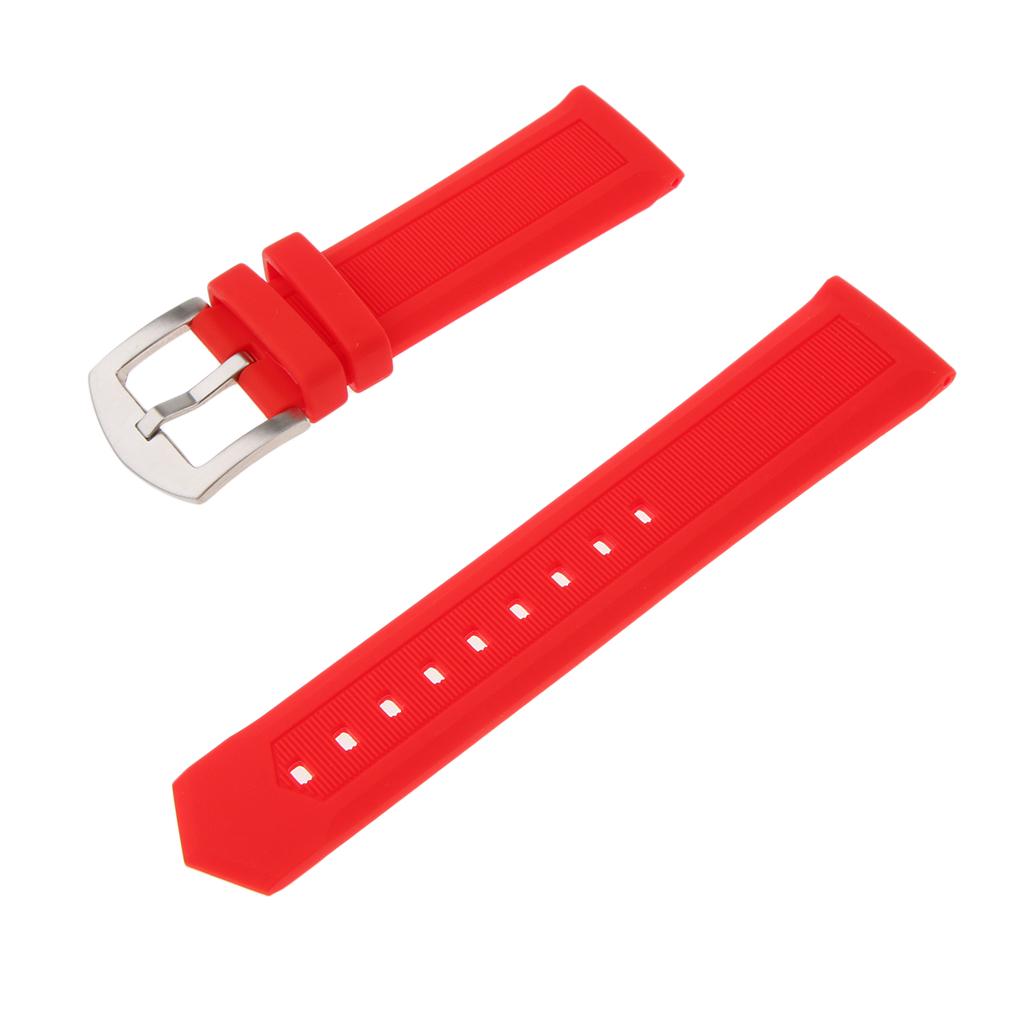 Buy Waterproof Red Rubber Wristband Watch Band Strap Replace 19/20/21