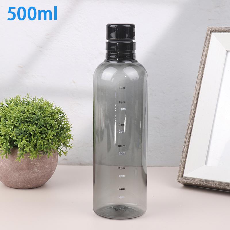 Water Cup Sport Water Bottle With Time Scale Couple Plastic Portable Water Container Anti-Drop Outdoor Water Bottle