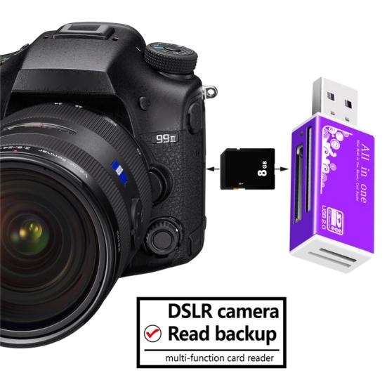 Multifunctional USB 2.0 Micro-SD/TF/CT/MS/SDHC Memory Card Reader Adapter