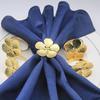 Golden Napkin Rings Metal Napkin Ring Set Elegant Metal Flower Napkin Rings for Dinner Table Wedding Party Set