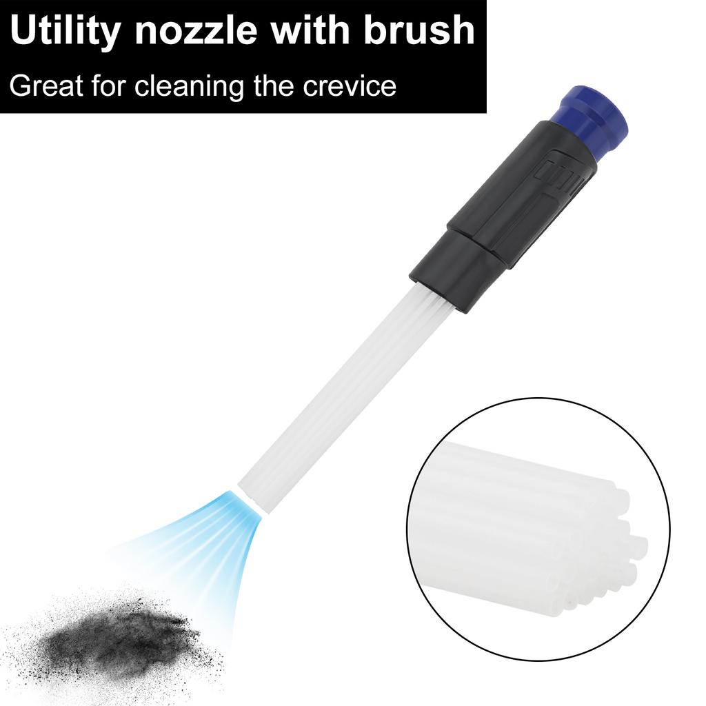 9pcs Household Cleaning Vacuum Cleaner Attachments Hose Adapter Soft Brush Kit Flexible Crevice Tool Vacuum Floor Cleaner Attachment