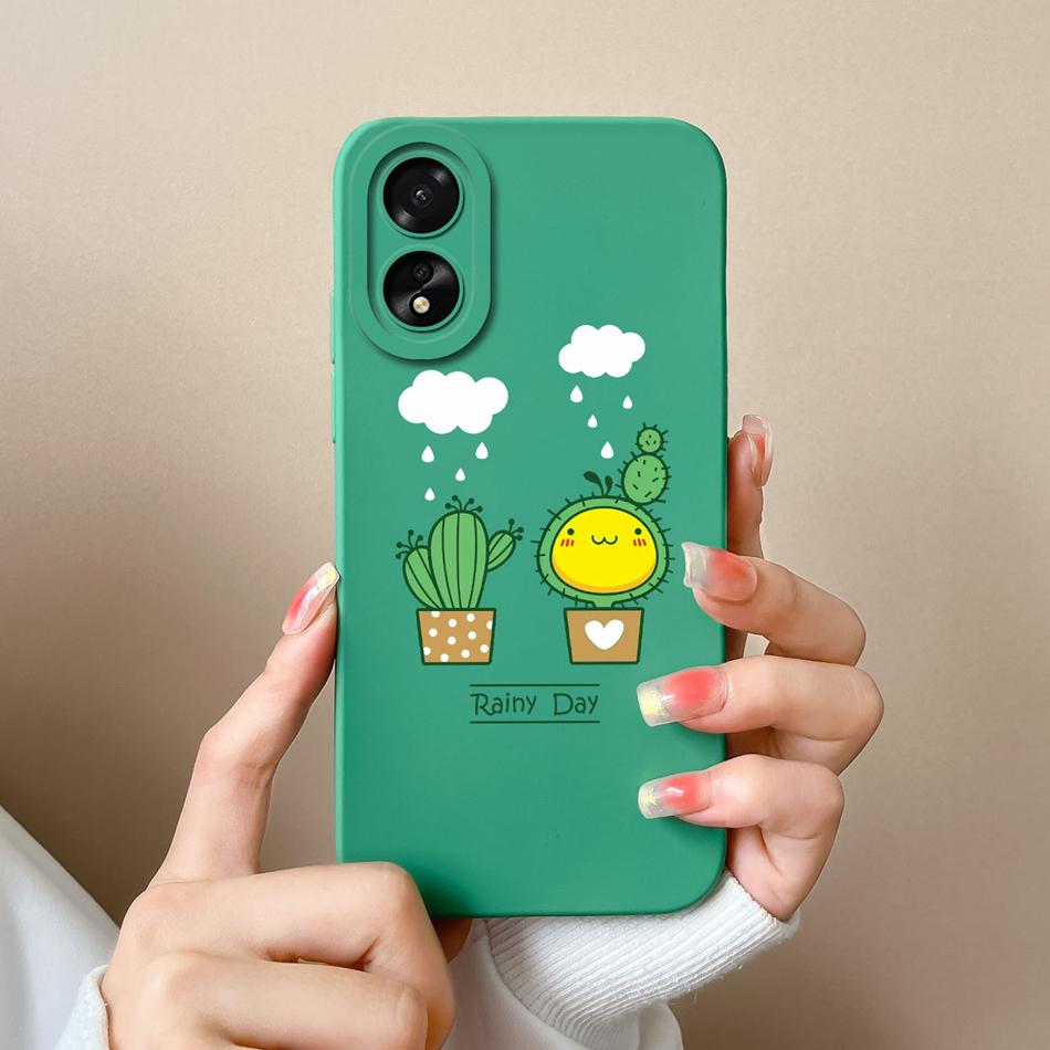Case For Oppo A18 A38 4G Cover With Camera Protection Cool Astronaut Liquid Silicone Soft Back Covers For Oppo A 38 A 18 Housing