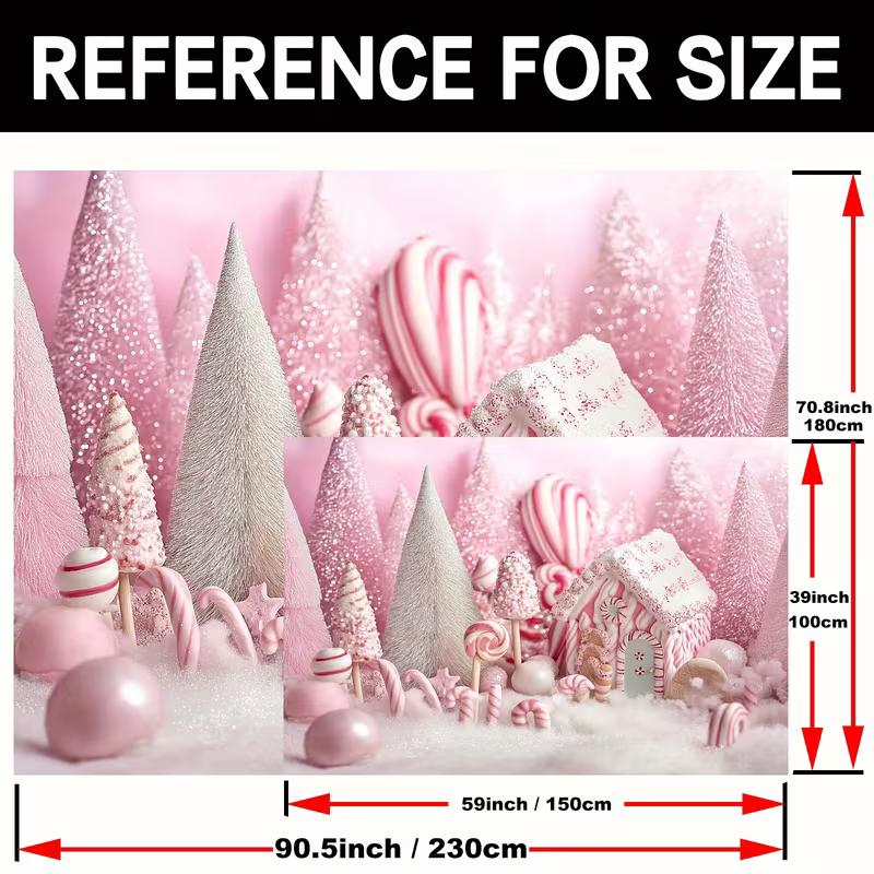 2D Pastel Candy Cane Backdrop for Christmas & New Year Decoration