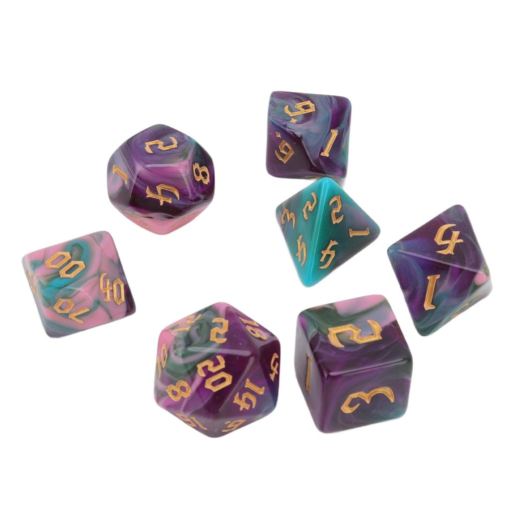 7 Die Dice Set Polyhedral Acrylic Dice Table Multi Color Gaming Dice for Board Role Playing Games