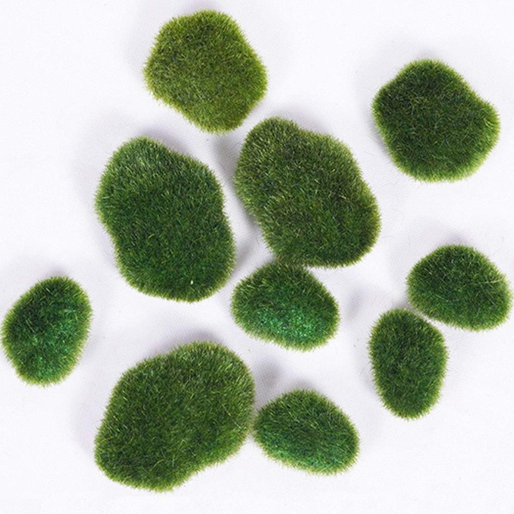 20 Pieces Assorted Sized Artificial Moss Rocks Decorative Faux Stones for Floral Arrangements Fairy Gardens Terrariums and Crafting