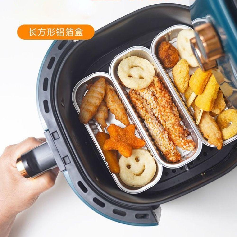 200ML Fassungsvermögen Folienbehälter Rechteckige Form Aluminiumfolienbox Takeaway-Box Essen zum Mitnehmen