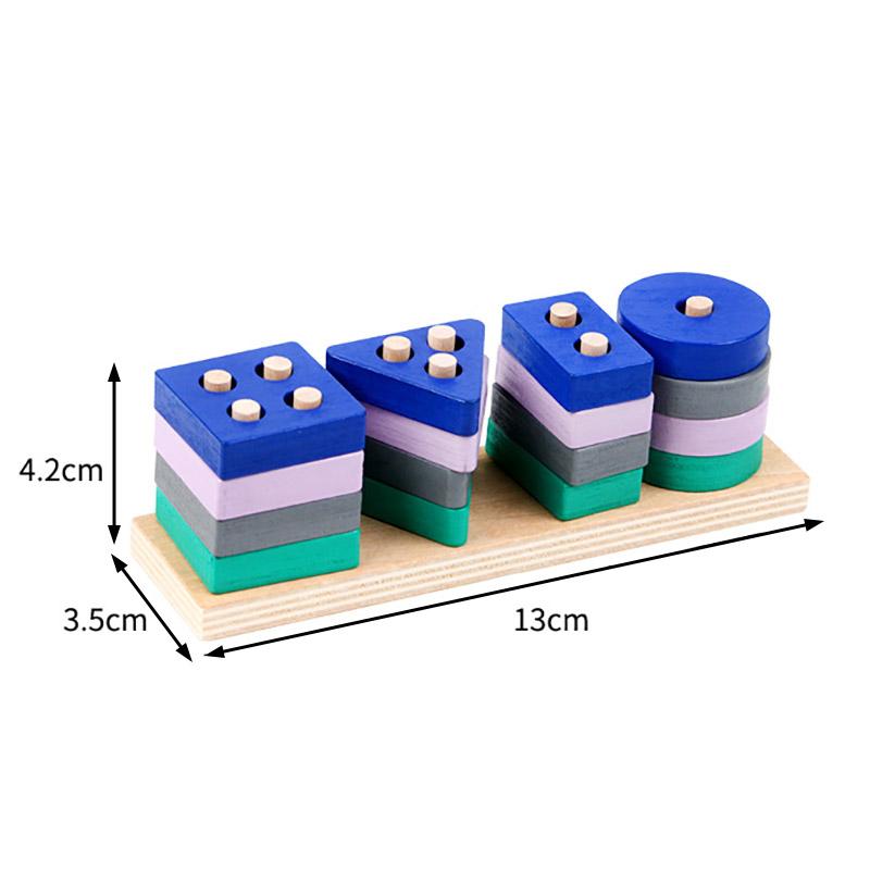 

Montessori Toy Wooden Building Blocks Early Learning Educational Toys Color Shape Match Kids Puzzle Toys for Children Boys Girls