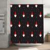 GAEChristmas-themed Shower Curtain Featuring Santa Claus's Red Hat with White Trim, Designed for Home Bathroom Decor In Black