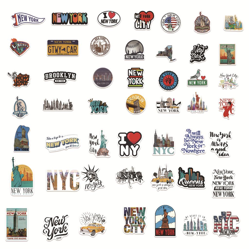 50 New York Graffiti Stickers Personalized Decorative Guitar Notebook Suitcase DIY Waterproof Stickers