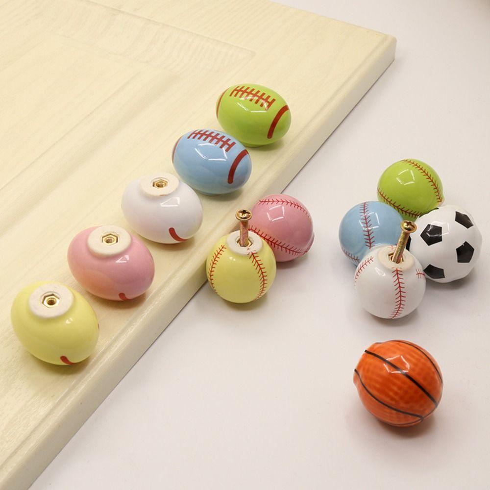 Football Shape Drawer Knobs Cute Style Cartoon Drawer Handle Cabinet Door Handle Kids Room