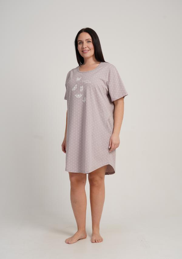 Women's Nightgown 4XL Vienetta Cotton Short Sleeve For Summer Nice