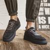 Velvet Men's Workwear Board Shoes  New Vintage Versatile Trendy Shoes with Thick Leather Soles and Elevated Casual Shoes Men