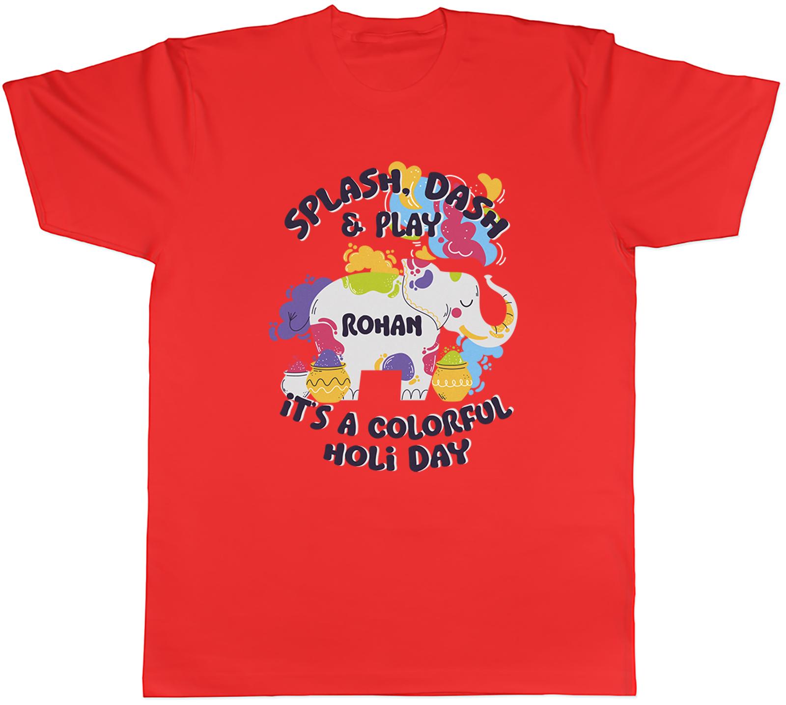 Personalised Holi Festival Splash Dash Play Unisexs TShirt Tee Gift Top S