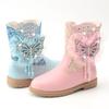 Autumn and Winter Children's Boots Fashionable Princess Boots Plus Velvet and Cotton Children's Shoes Bow Ankle Boots