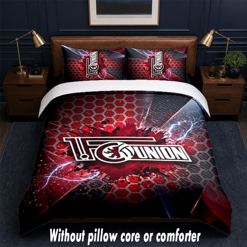 Ensemble de literie Union Berlin FC 1 Housse de couette + 2 Taies d'oreiller Doux Respirant Linge de lit pour la maison