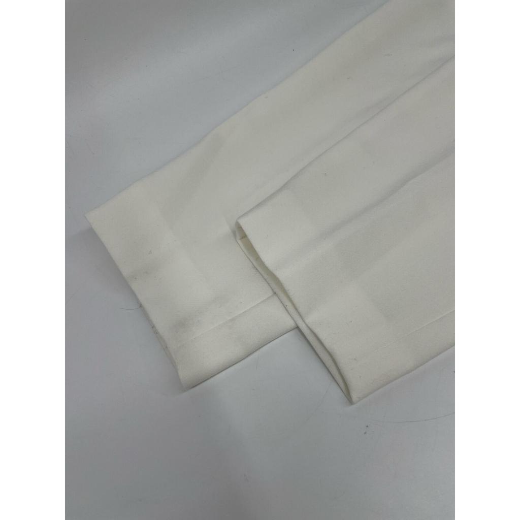 ENFOLD 24Stainless Steel White Rayon Blend SLIM STRAIGHT-TROUSERS Bottoms 36 whiteUsed
