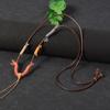 Hand-Woven Waxed Leather & Cotton Cord Necklace for Jade Pendant