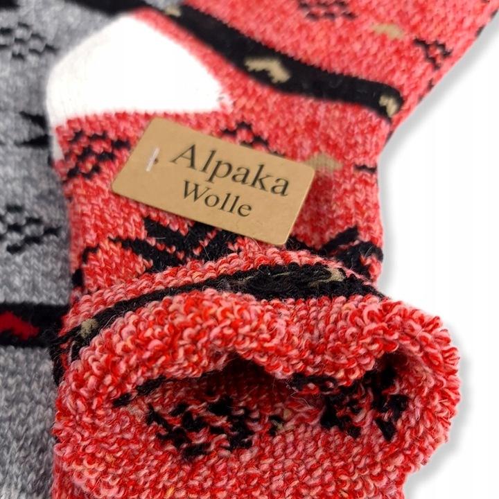 3X Wełniane Skarpetki Damskie Alpaka Termoaktywne Ciepłe Skarpety 39-42