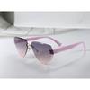 New Children's Sunglasses Fashion Frameless Irregular Personality Trend Dopamine Color Ocean Lens Cross 26016