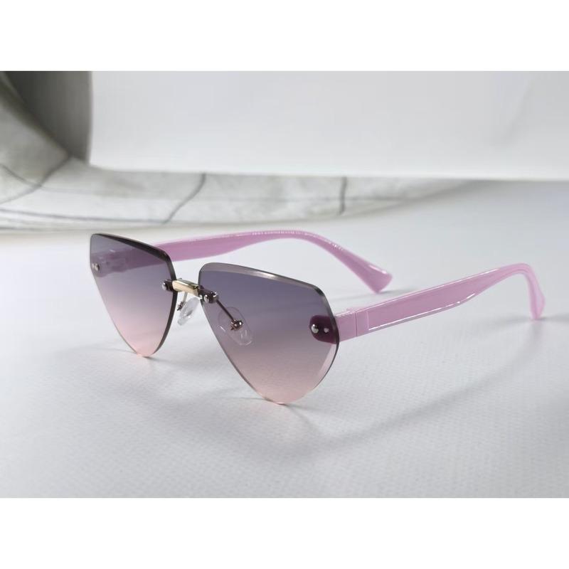 New Children's Sunglasses Fashion Frameless Irregular Personality Trend Dopamine Color Ocean Lens Cross 26016