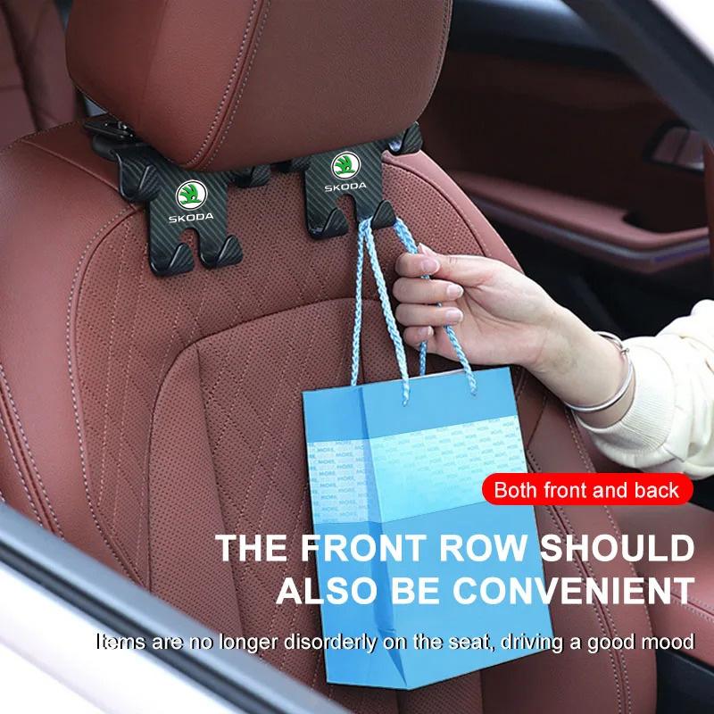 UGKV2 Car Seat Headrest Hook Auto Back Seat Organizer Accessorie For Skoda Octavia 2 3 A4 A5 mk1 Fabia Superb Rapid Kodiaq Karoq