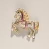 Bo Xin Yun 24K Gold Horse Zodiac Freshwater Pearl Brooch - Elegant Equestrian Wear or Birthday Gift