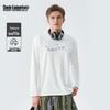 MARK WAFFEN Men's Waffle Knit Crew Neck Long Sleeve Top