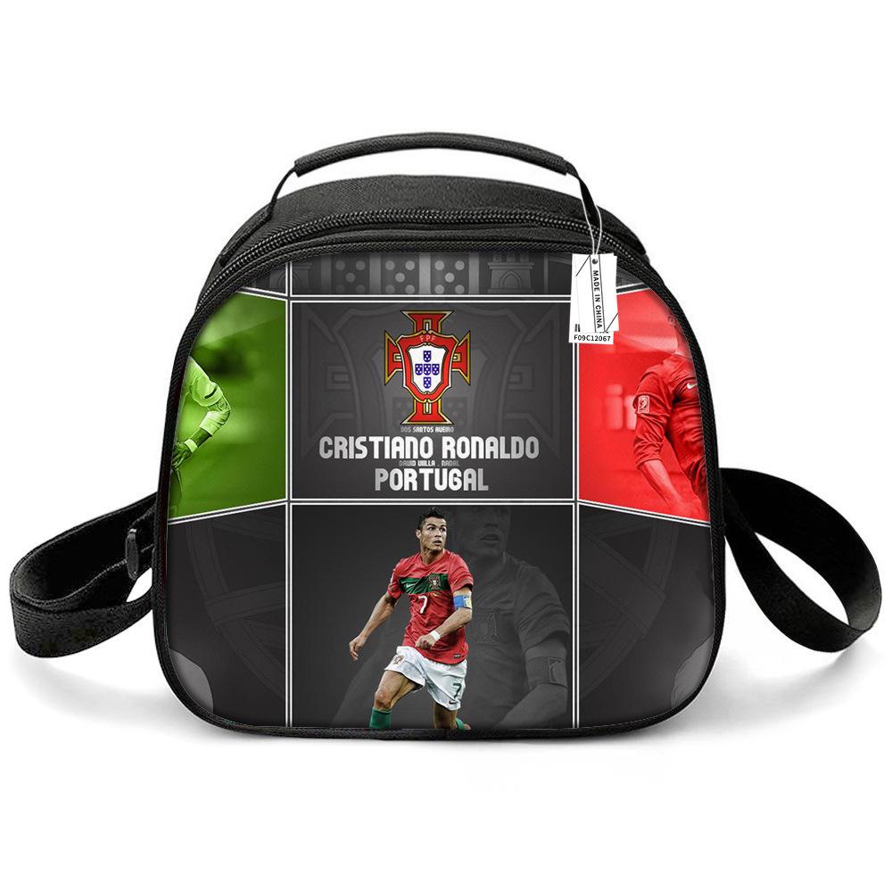 Messi & Ronaldo World Cup Kids' Lunch Bag - Insulated Handheld Picnic Bag for Students