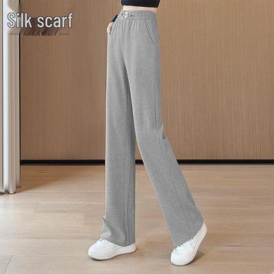 Women's Elastic Waist Draping Wide-Leg Pants