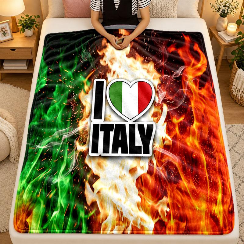 Flannel BlanketItaly Football Warm Soft Throw Blanket for Indoor Sofa Bed Living Room Use