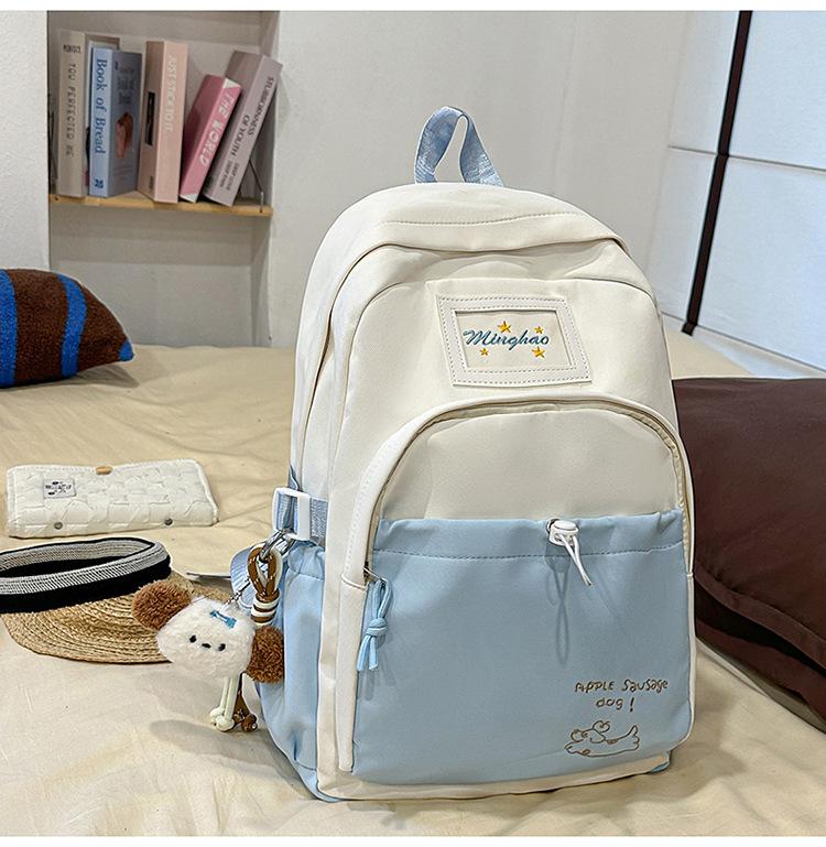 Zaino per la scuola nuovo stile ins giapponese ad alto valore fresco e dolce zaino con patchwork a colori contrastanti zaino leggero da viaggio per studenti delle scuole medie