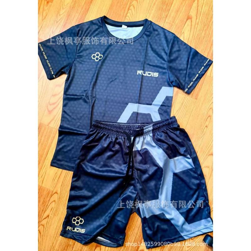 Men Cycling Jersey Set Short Sleeve T-shirt Shorts Breathable Training Sportwear