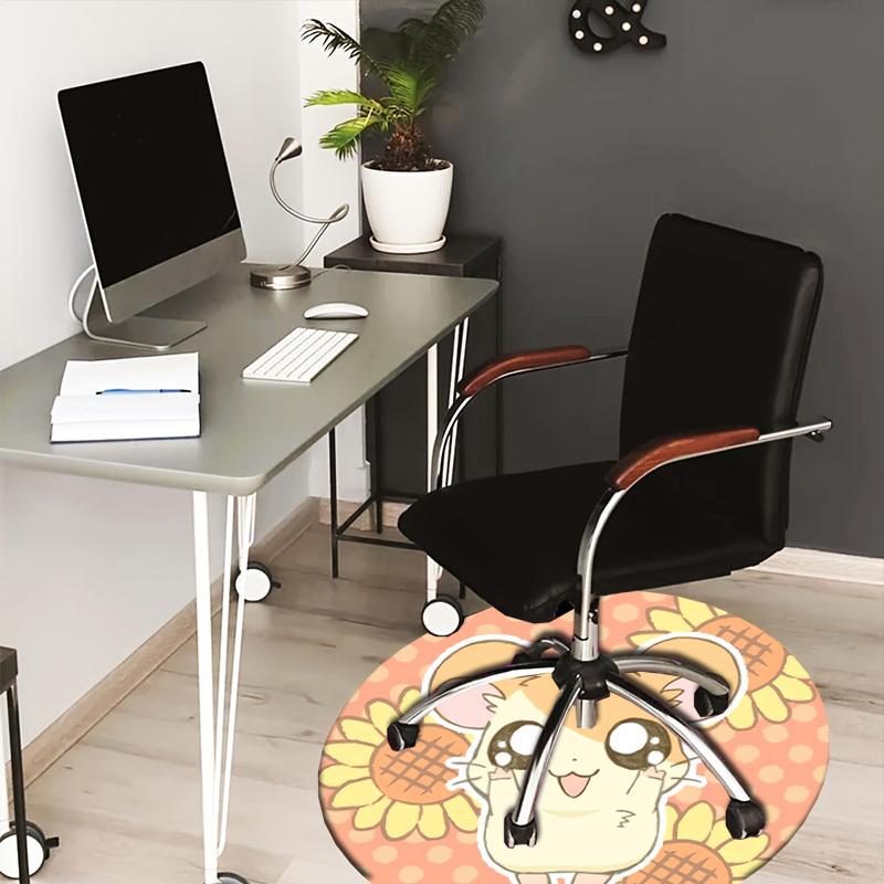 

1pc Hamster with Sunflowers Round carpet, Made of Polyester,Perfect for Decorating Office Chairs, Living Rooms,Vibrant Decorative Rug 80cm