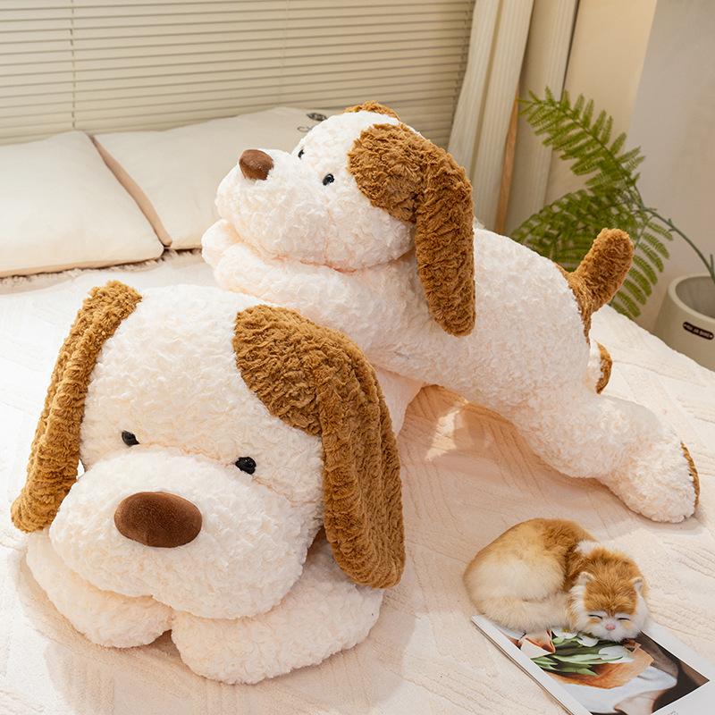 Large Dog Cute Puppy Plush Toy Bed Long Pillow Cushion Girl Birthday Gift Dog Throw Pillow