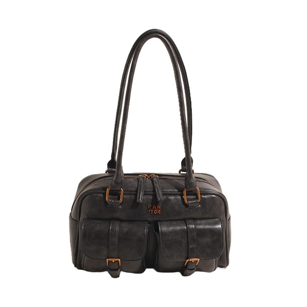 Handbag Pocket Boston Tote Bag Korean Style Underarm Bag All-match PU Bowling Bag  Women