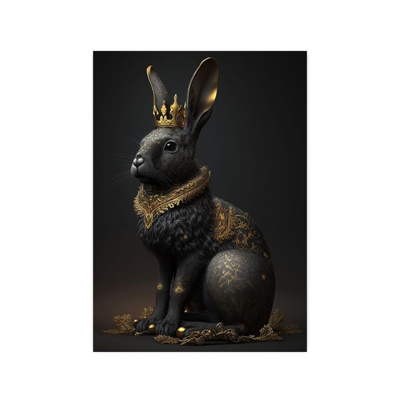 

Черное золото животные король горилла лев постеры принты кролик слон холст картины настенное искусство картина для гостиной домашний декор 30x40cm No Framed