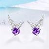 Silver-Plated Angel Wing Stud Earrings for Women