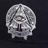 Unisex All-Seeing Eye Embroidered Snapback Hat Black Hip Hop Flat Brim Baseball Cap for Men Women Streetwear Casual Sun Hats