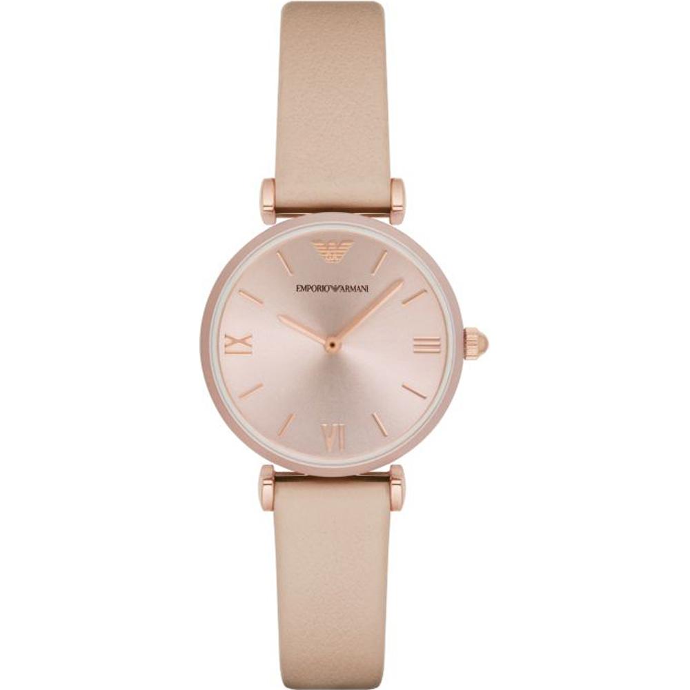 Emporio Armani Gianni T-Bar Rose gold Beige Leather Ladies Quartz Watch AR11001 розового золота